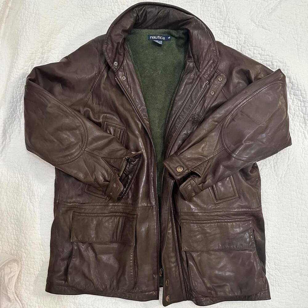 Vintage nautica brown genuine leather